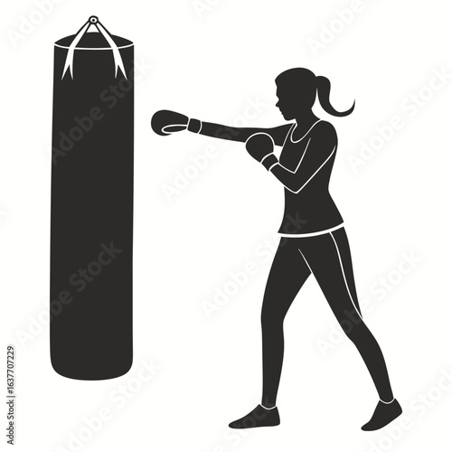 Female Athlete Boxing Silhouette