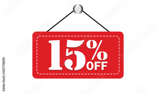 15% Off Red Tag Discount Sale Offer Online Shopping Deal