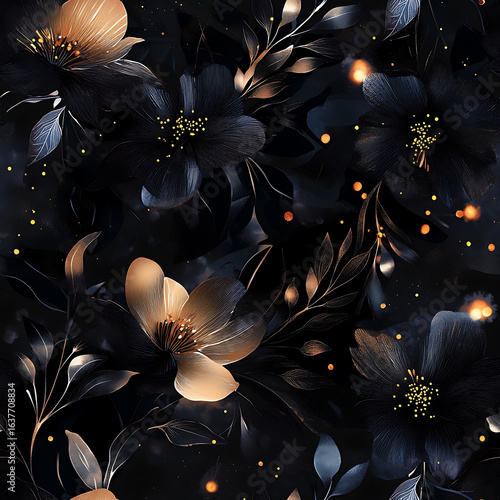Floral or leaf pattern background suitable for wallpaper, fabric, or decorative design. Soft colors and natural style, ideal for digital and print use.