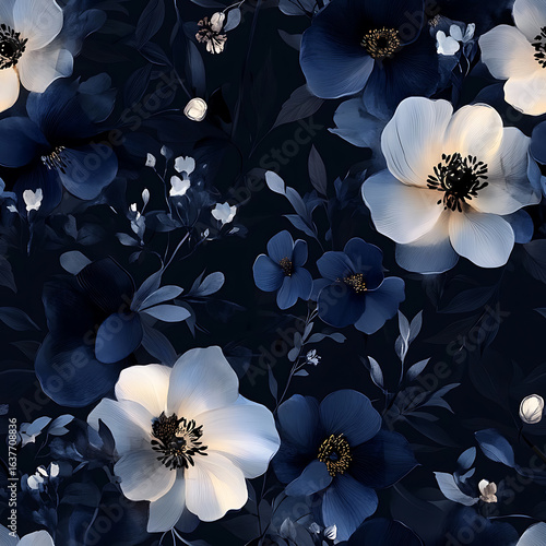 Floral or leaf pattern background suitable for wallpaper, fabric, or decorative design. Soft colors and natural style, ideal for digital and print use.