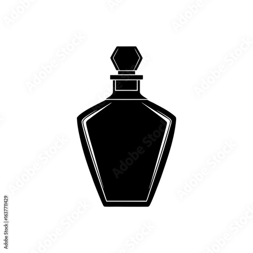 Elegant perfume bottle on transparent background silhouette