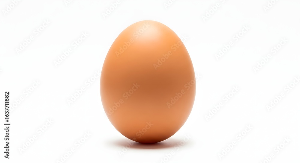 Perfectly Formed Brown Egg on a Clean White Background, Symbolizing Freshness, Nutrition, and Simplicity for Everyday Wellness and Culinary Creations Perfectly Formed Brown Egg on a Clean White Background, Symbolizing Freshness, Nutrition, and Simplicity for Everyday Wellness and Culinary Creations