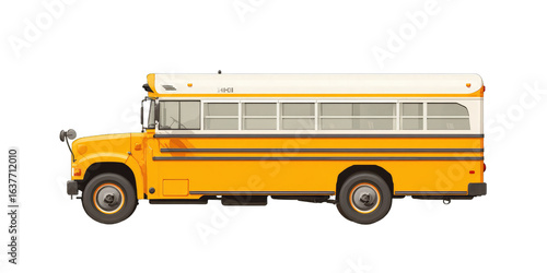Side view of a yellow school bus