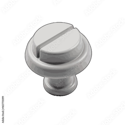 White window crank knob on a plain background, home improvement