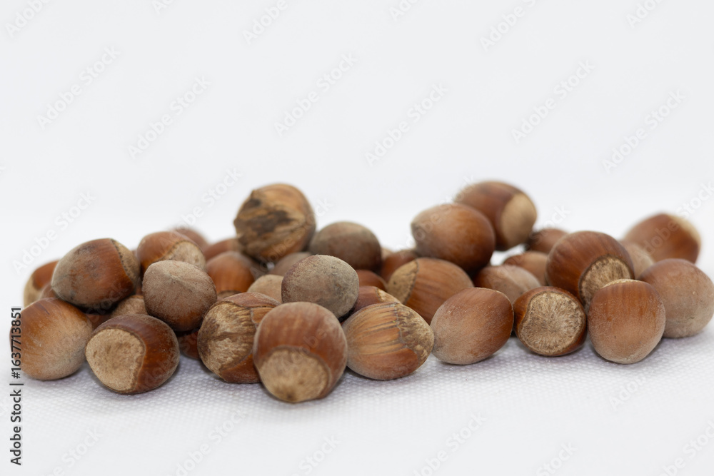 Hazelnut on a light background. Hazelnut on a light background.