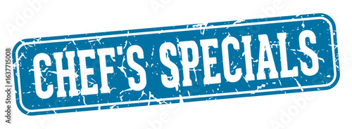 chef's specials rectangular sign. chef's specials stamp