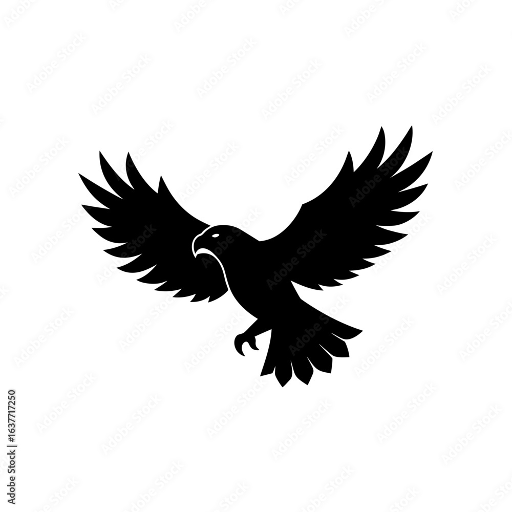 Obraz premium Eagle silhouette fly on transparent background