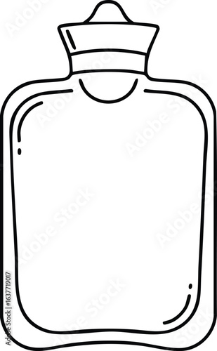 Hot water bottle simple outline vector illustration for comfort and warmth design 
