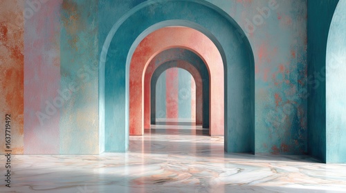 Abstract Pastel Archway Interior Design