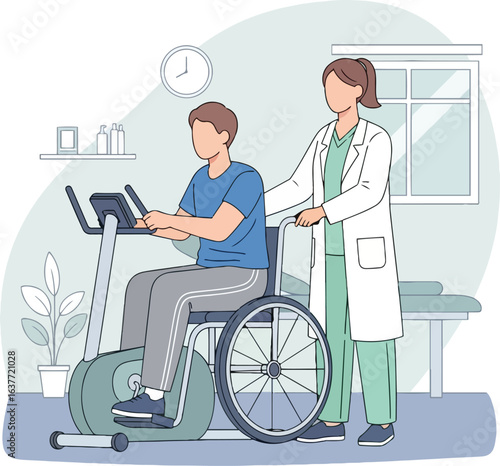 Graphic for hospital therapy and human wellness, a psychology strategy with help and support for a mental disorder. Research on mind, brain, and self-diagnosis of stress.