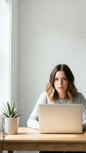 Businesswoman having an online meeting