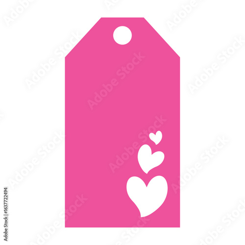 Etiqueta de precio con silueta de corazones en espacio negativo, para regalos de San Valentín, boda o cumpleaños 