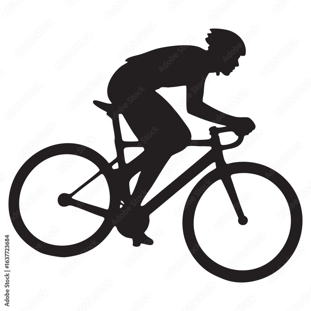 Fototapeta premium silhouette of a man riding a bike
