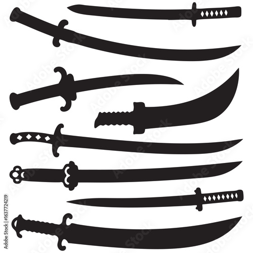 set of vector illustration of a sword