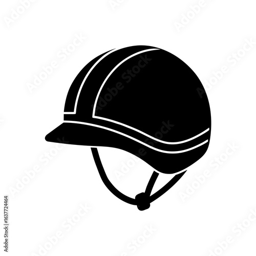 Equestrian riding hat on transparent background silhouette