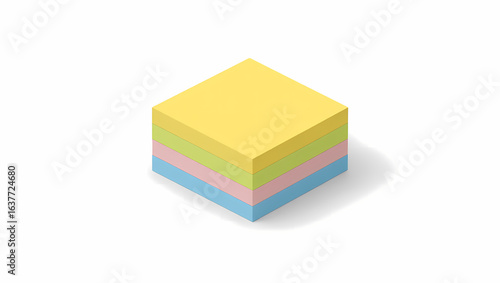 Single Yellow Sticky Note with a Curled Corner on a Solid Background