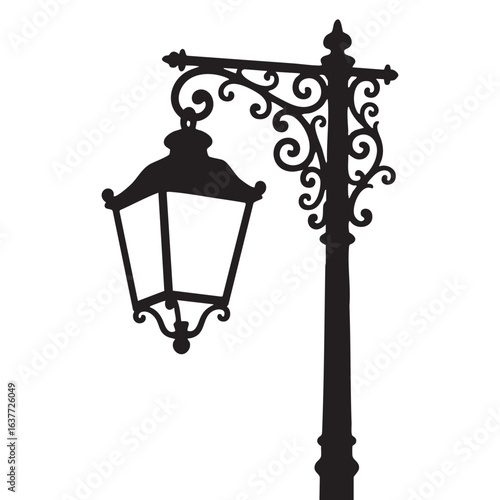 old street lamp vector