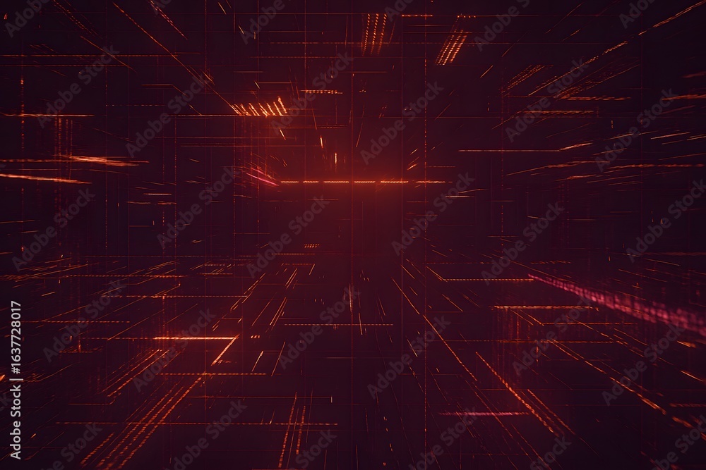 Obraz premium Data Blaze: A Futuristic Grid of Motion and Energy 