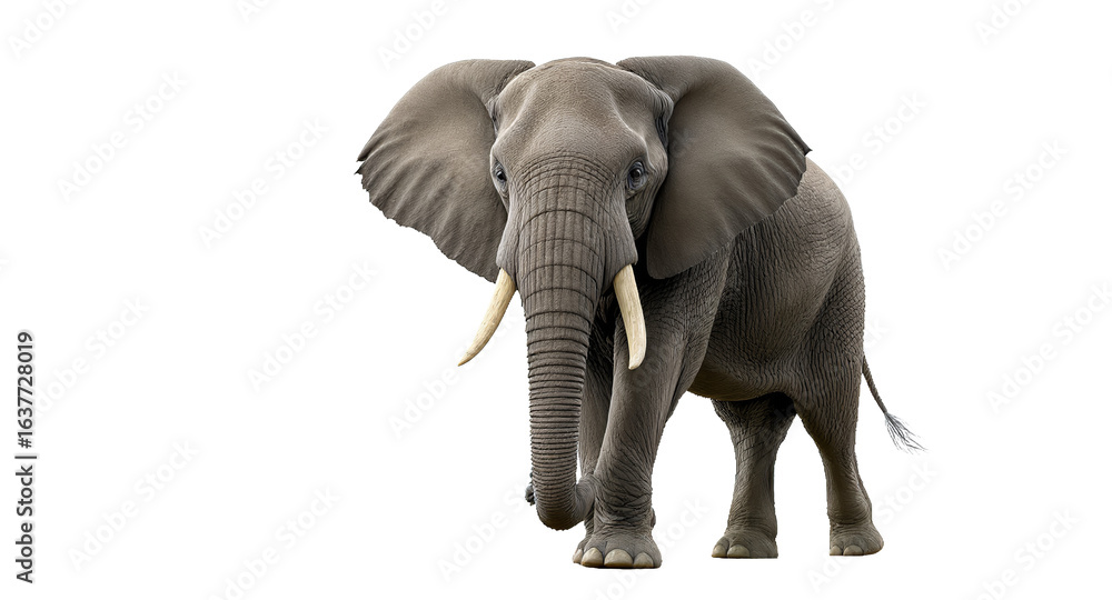 Fototapeta premium Majestic African Elephant High-Resolution Wildlife Image for Commercial Use