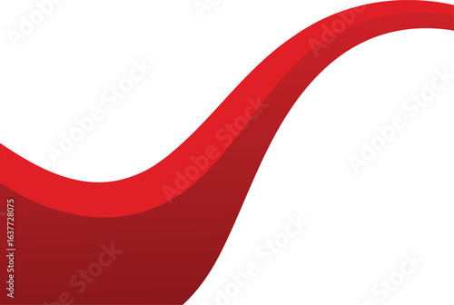 Red abstract wave shape vector illustration with smooth curves and gradient shading design element vector illustration 