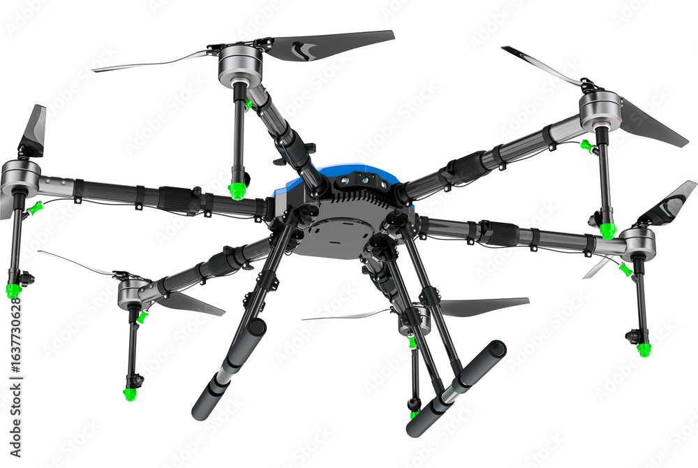 Naklejka premium Agricultural Drone, transparent background