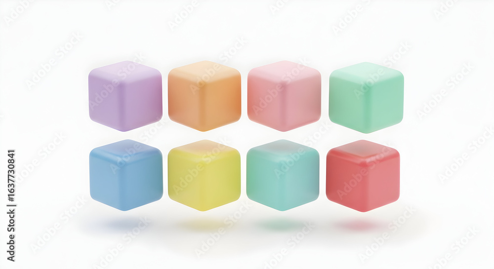Colorful Square Tiles in Gradient Rows Colorful Square Tiles in Gradient Rows