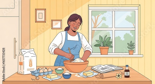 Smiling senior woman and younger person cooking a healthy meal together in a kitchen