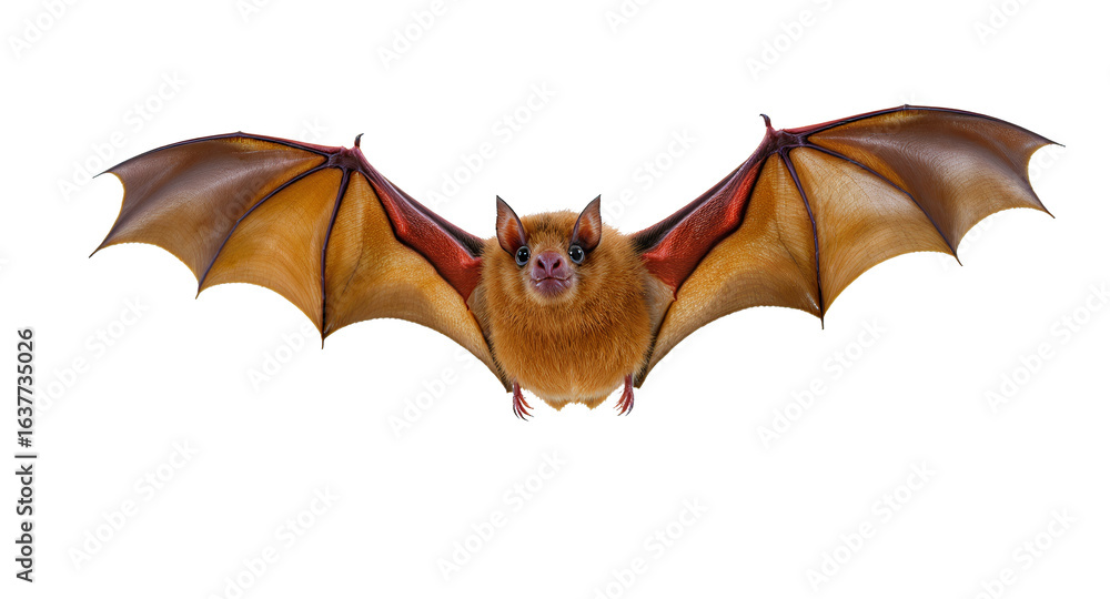 Naklejka premium Stunning Golden-Brown Bat in Flight, High-Resolution Image, Perfect for Commercial Use