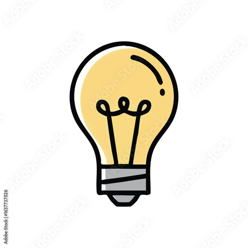 (Bright Idea Light Bulb Icon. This luminous electric lamp illustration represents ingenious concepts and new beginnings. Perfect for showcasing ingenuity, solutions, and illumination.)