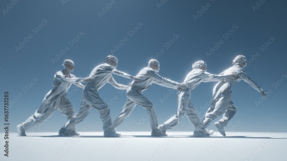Obraz premium Teamwork in Motion. Dynamic snapshots of collaboration: brainstorming sessions, start‑up energy, co‑working action.