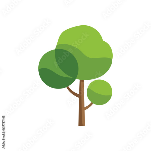(Stylized Green Tree Illustration. A minimalist depiction of a vibrant emerald arboreal plant with a sturdy trunk. It symbolizes organic growth, environmental care, and natural beauty.)