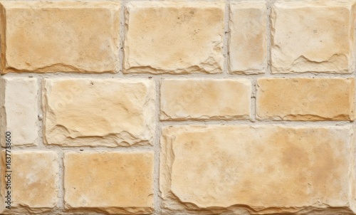 Textured yellow stone wall with natural variations and a rustic appearance.