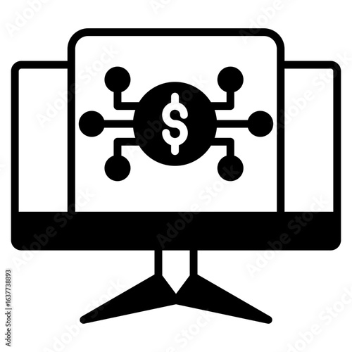 Digital Token outline mixed icon