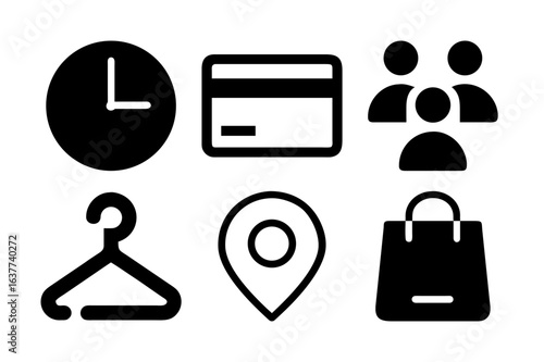 Shopping and Store Icon Set, Vector Illustration