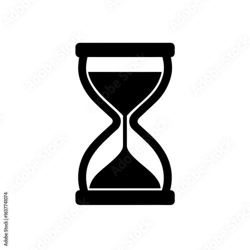 Classic hourglass icon on transparent background silhouette