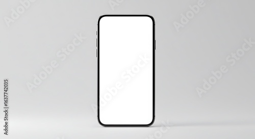 Modern smarthpone Mockup with Blank Screen on Minimalist Grey Background for Digital Design Presentationodern Smartphone Mockup with Blank Screen on Minimalist Grey Background for Digital Design