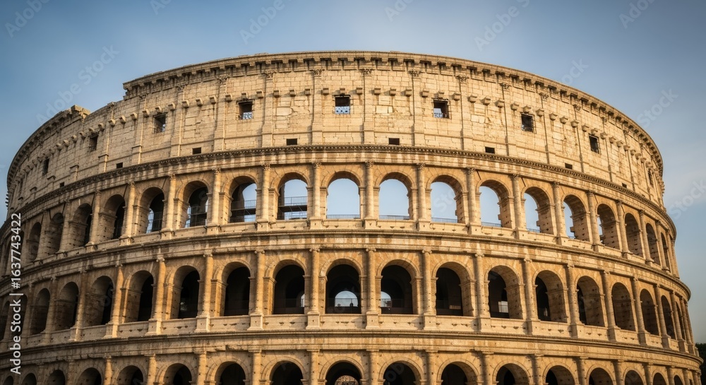 Fototapeta premium Colosseum in Rome, Italy: A Magnificent Ancient Landmark, Architectural Marvel, and Popular Tourist Destination