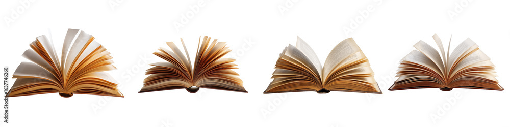 Fototapeta premium Open book isolated on white background or transparent background