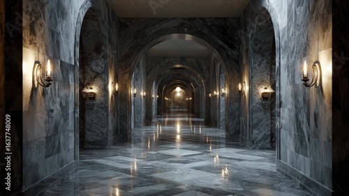 Wallpaper Mural Sacred medieval dungeon hall with a mysterious mood, illuminated by candles for a fantasy ritual Torontodigital.ca