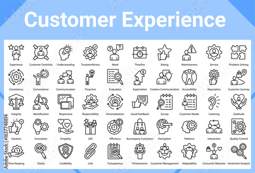 Customer Experience   Icon, Symbbol Collection Sheet