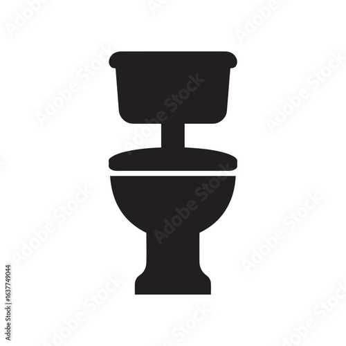 Modern Toilet Bathroom Plumbing Silhouette Vector Graphic