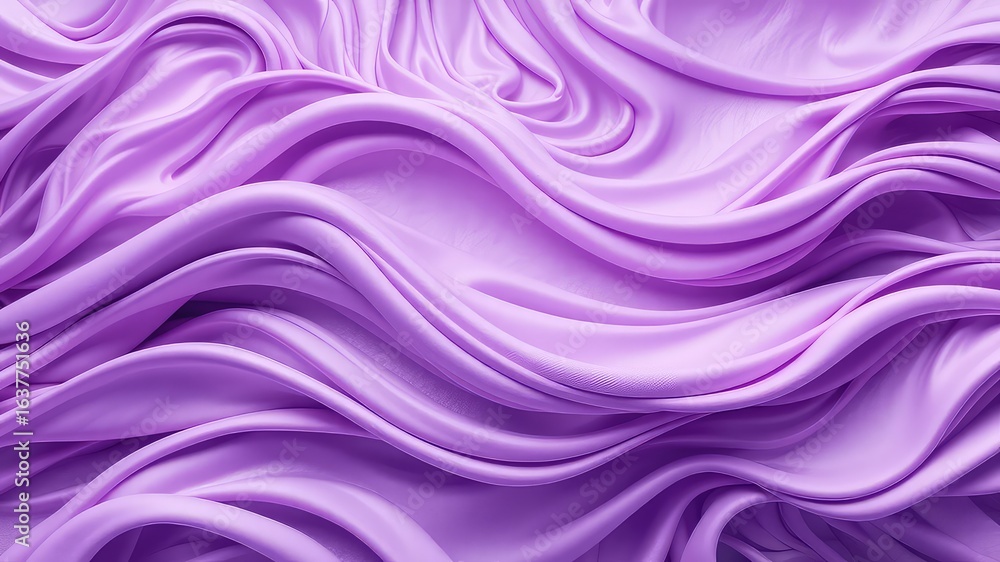 Obraz premium Abstract violet fabric background showing flowing waves and soft elegant folds creating smooth curves, full frame