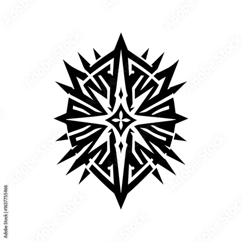 Tribal outline of a spiked gaming shield