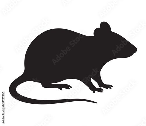 Rat Rodent Silhouette Vector Urban Wildlife Minimalist Clipart