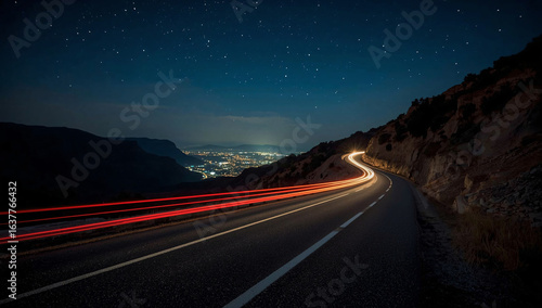 Winding Lights Above the World: Night Drive Through the Mountains
