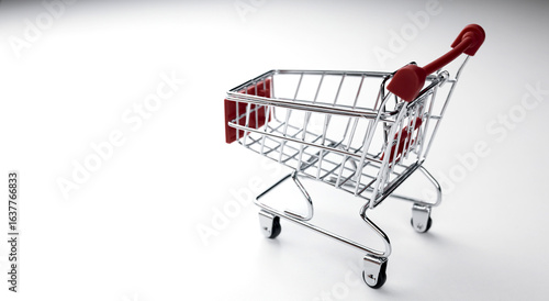 Shopping cart on a white background.