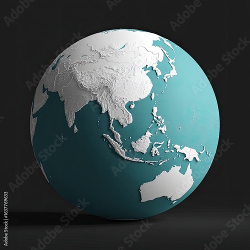 3D Earth, focused on Asia-Pacific