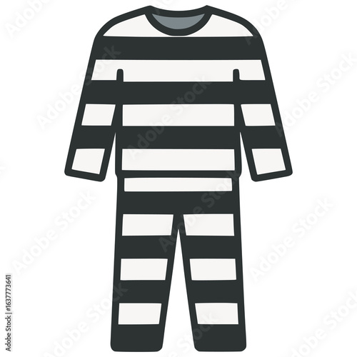 prisoner uniform criminal flat color vector illustration template design