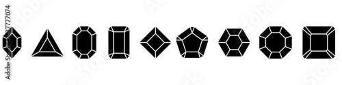 Diamonds icon vector set. Gem illustration sign collection. sapphire symbol. precious logo. jewels web icon.