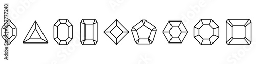 Diamonds icon vector set. Gem illustration sign collection. sapphire symbol. precious logo. jewels web icon.
